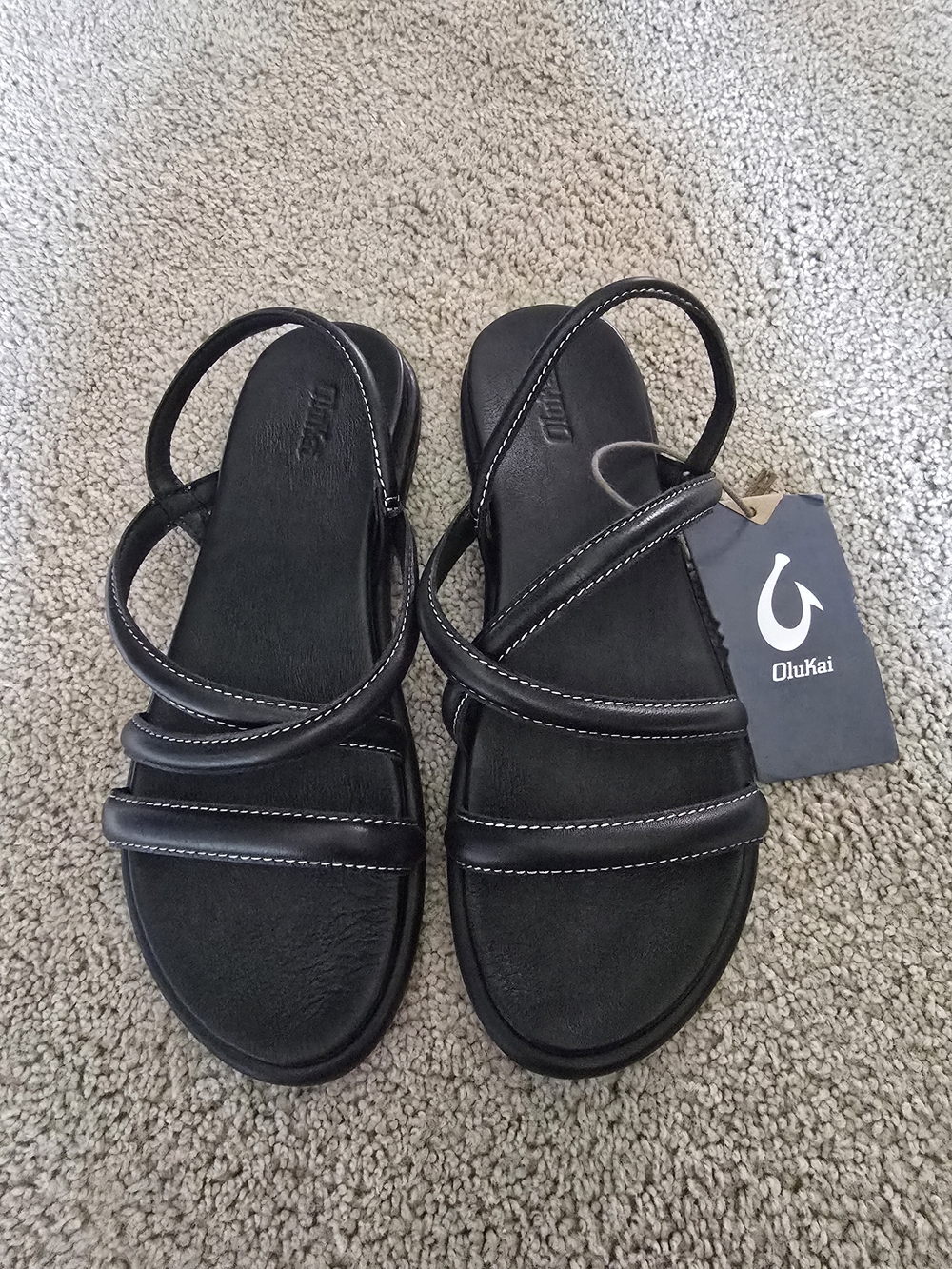 Olukai Tiare Black Sandals